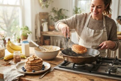 Com banana madura, aveia e canela: essa panqueca simples transforma ingredientes comuns em um café da manhã macio, nutritivo e pronto em poucos minutos