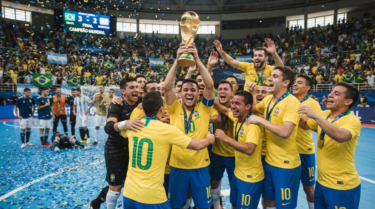 Contra a Argentina, Brasil é tetracampeão mundial de futsal down