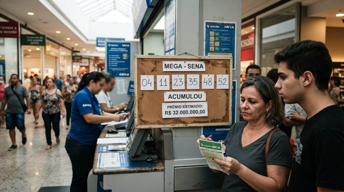 Mega-Sena acumula e pagará R$ 32 milhões na terça; confira dezenas