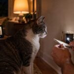 O gato começou a encarar a parede todas as noites no mesmo horário e a família levou semanas para descobrir o que realmente chamava sua atenção