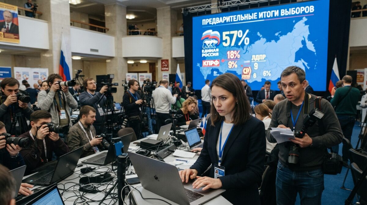 Resultados preliminares apontam partido do Putin com 57% dos votos nas eleições legislativas da Rússia